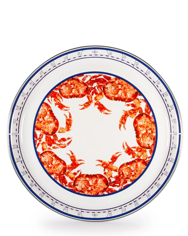 CR21 - Crab House Medium Tray - Golden Rabbit Enamelware