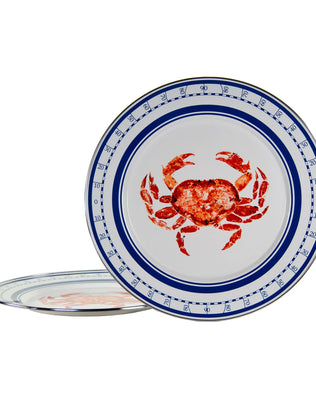 CR26S2 - Crab House Chargers - Set of 2 - Golden Rabbit Enamelware