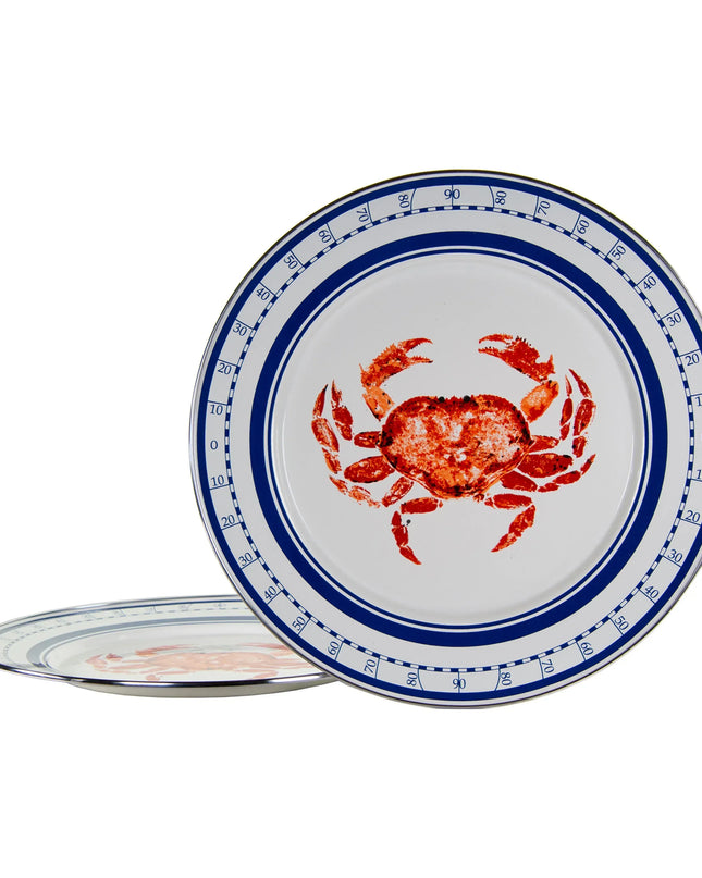 CR26S2 - Crab House Chargers - Set of 2 - Golden Rabbit Enamelware