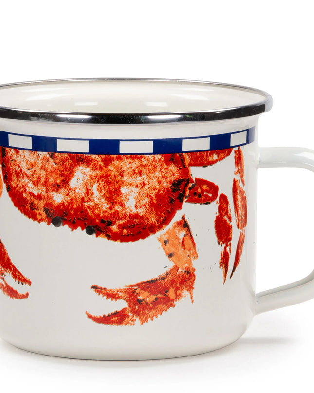 CR28S4 - Crab House 24oz Grande Mugs - Set of 4 - Golden Rabbit Enamelware