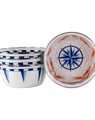 CR61S4 - Crab House Salad Bowls - Set of 4 - Golden Rabbit Enamelware