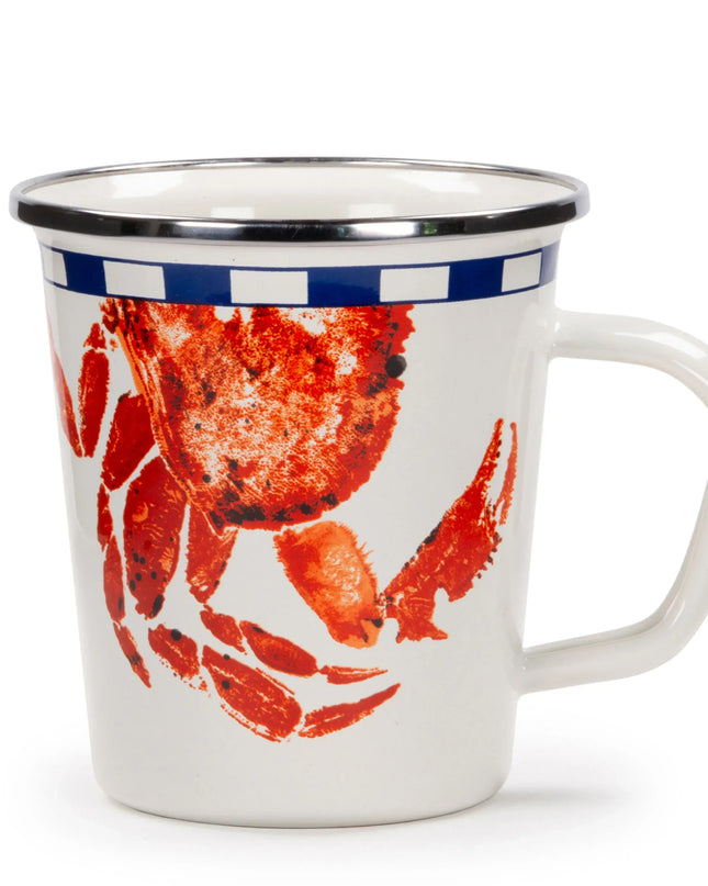 CR66S4 - Crab House 16oz Latte Mugs -Set of 4 - Golden Rabbit Enamelware