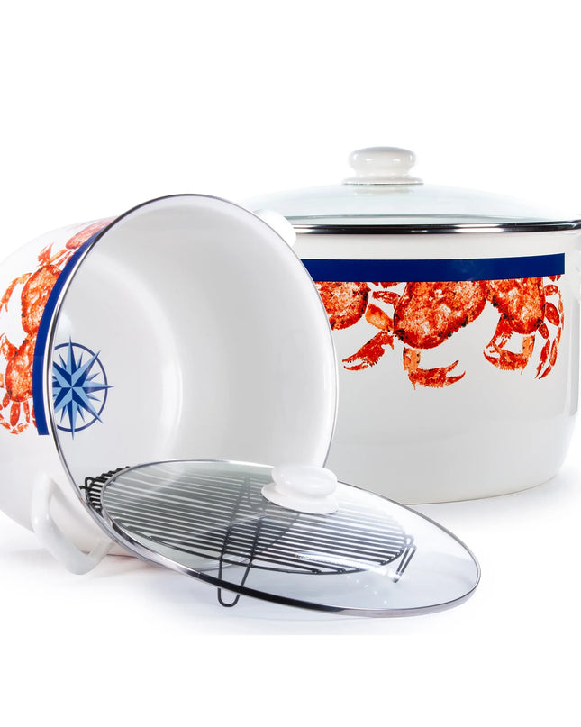 CR75 - Crab House 18qt Stock Pot - Golden Rabbit Enamelware