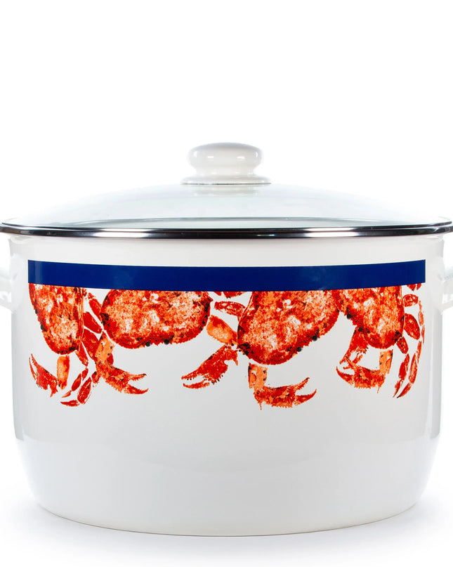 CR75 - Crab House 18qt Stock Pot - Golden Rabbit Enamelware