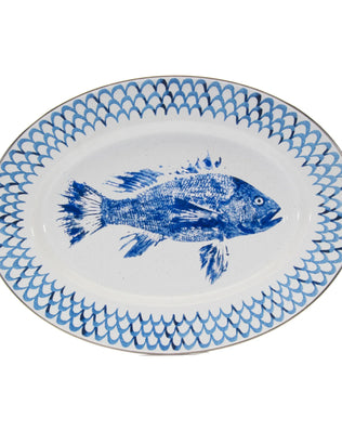 FC06 - Fish Camp Large Tray - Golden Rabbit Enamelware