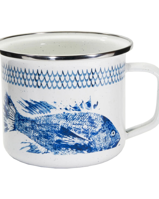 FC28S4 - Fish Camp 24 oz Grande Mugs - Set of 4 - Golden Rabbit Enamelware