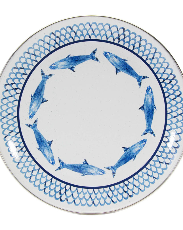 FC56S4 - Fish Camp Dinner Plates - Set of 4 - Golden Rabbit Enamelware