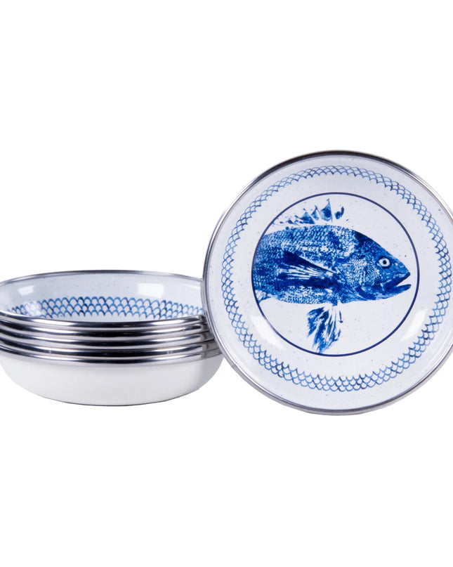 FC59S6 - Fish Camp Tasting Dishes - Set of 6 - Golden Rabbit Enamelware