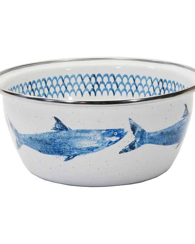 FC61S4 - Fish Camp Salad Bowls - Set of 4 - Golden Rabbit Enamelware