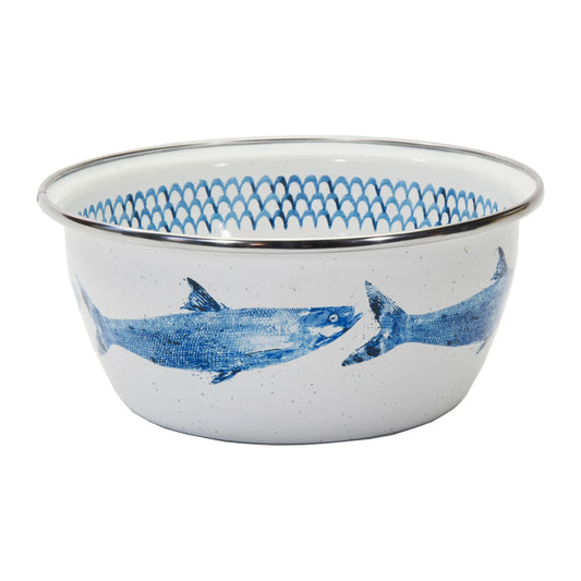 FC61S4 - Fish Camp Salad Bowls - Set of 4 - Golden Rabbit Enamelware