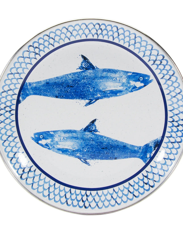 FC69S4 - Fish Camp Sandwich Plates - Set of 4 - Golden Rabbit Enamelware