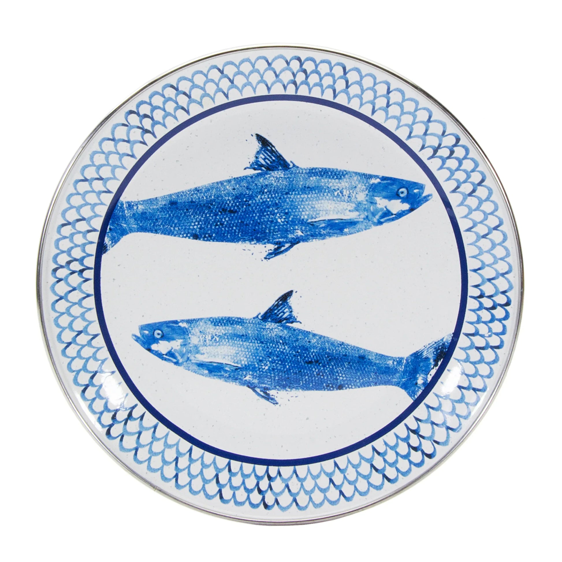FC69S4 - Fish Camp Sandwich Plates - Set of 4 - Golden Rabbit Enamelware