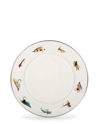 FF11S4 - Fishing Fly Sandwich Plates - Set of 4 - Golden Rabbit Enamelware
