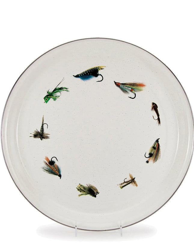 FF21 - Fishing Fly Medium Tray - Golden Rabbit Enamelware