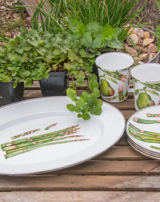 FP06 - Fresh Produce Oval Platter - Golden Rabbit Enamelware