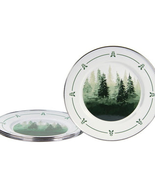 FT07S4 - Forest Glen Dinner Plates - Set of 4 - Golden Rabbit Enamelware
