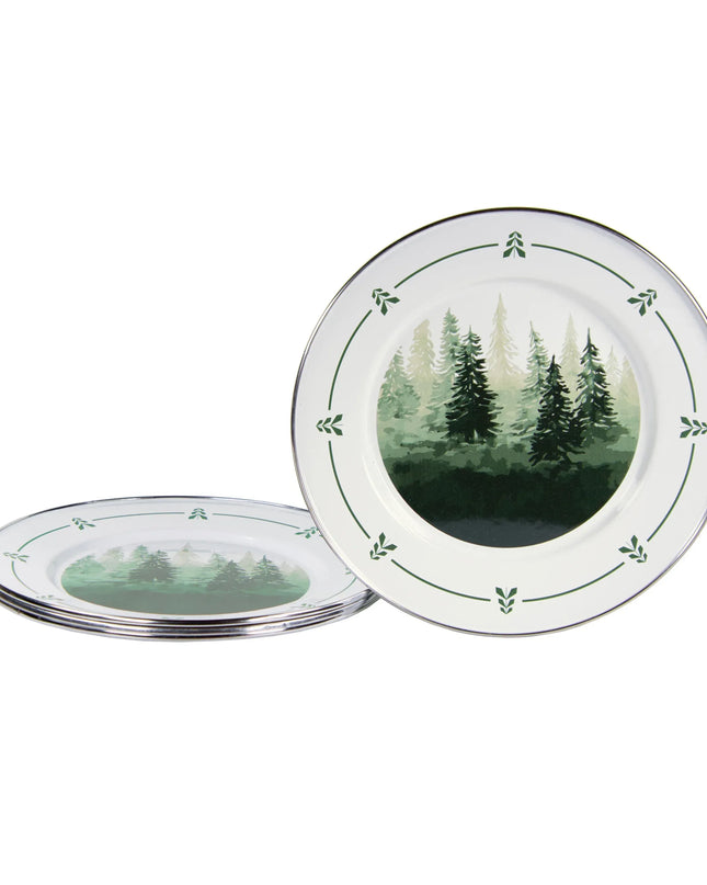 FT07S4 - Forest Glen Dinner Plates - Set of 4 - Golden Rabbit Enamelware