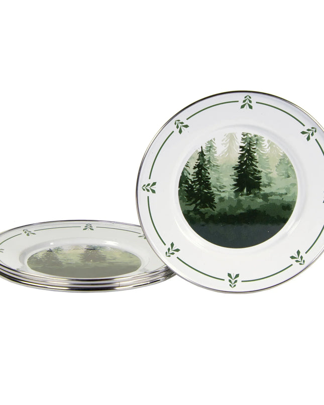 FT11S4 - Forest Glen Sandwich Plates - Set 0f 4 - Golden Rabbit Enamelware