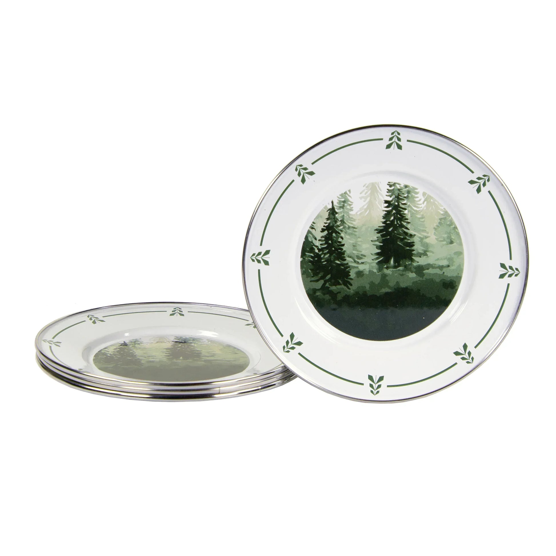 FT11S4 - Forest Glen Sandwich Plates - Set 0f 4 - Golden Rabbit Enamelware