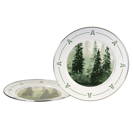 FT26S2 - Forest Glen Chargers - Set of 2 - Golden Rabbit Enamelware