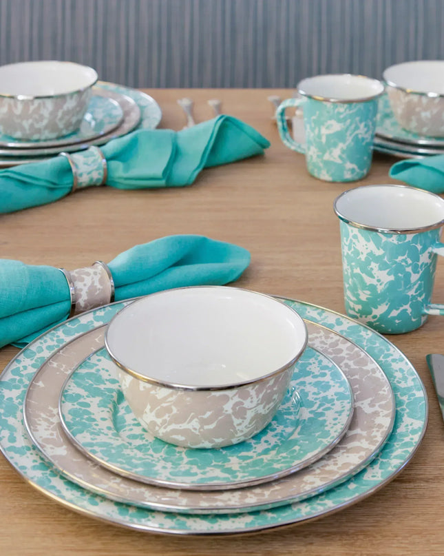 GL30-2 - Sea Glass Swirl 2 pc Prep Bowl Set - Golden Rabbit Enamelware