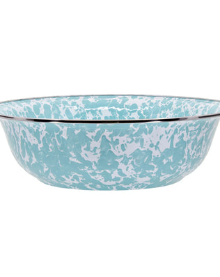 GL03 - Sea Glass Swirl Serving Bowl - Golden Rabbit Enamelware