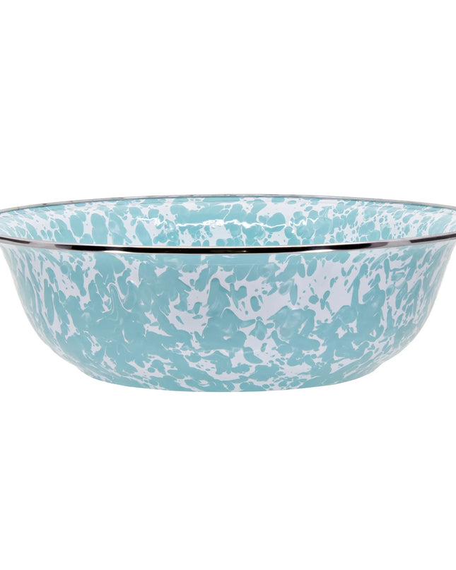 GL03 - Sea Glass Swirl Serving Bowl - Golden Rabbit Enamelware