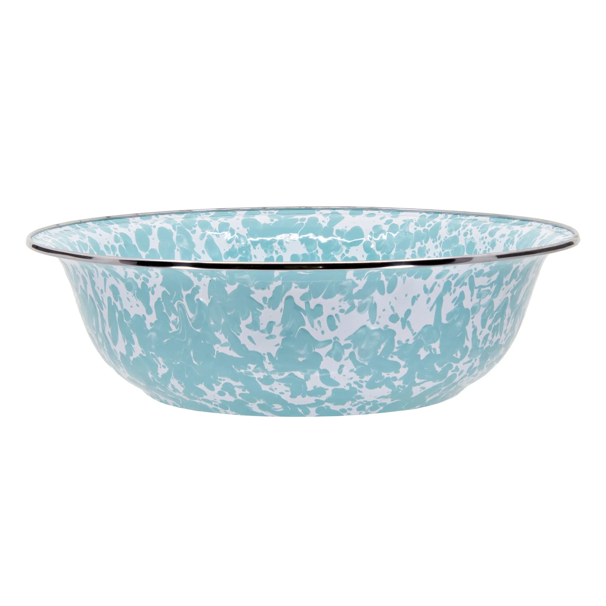 GL03 - Sea Glass Swirl Serving Bowl - Golden Rabbit Enamelware