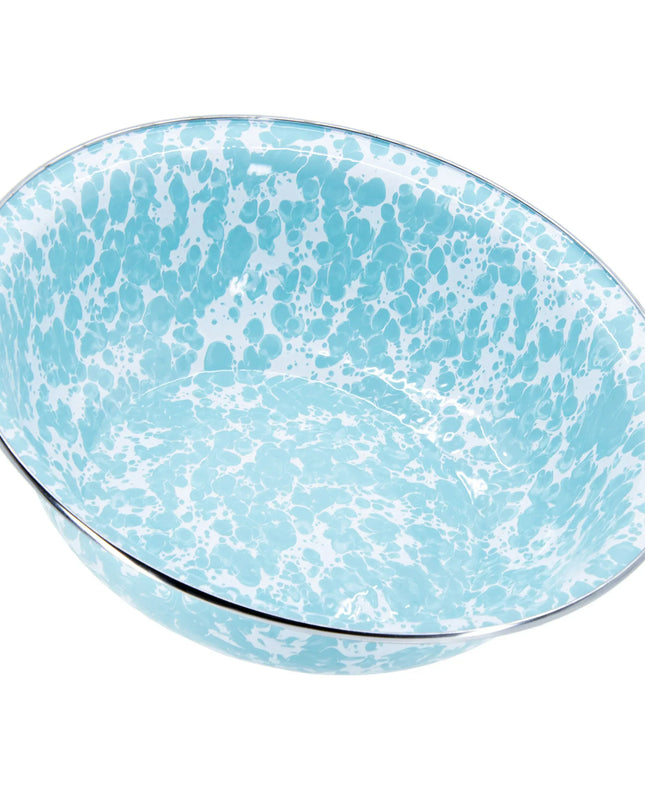 GL03 - Sea Glass Swirl Serving Bowl - Golden Rabbit Enamelware