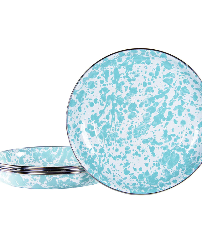 GL04S4 - Sea Glass Pasta Plates - Set of 4 - Golden Rabbit Enamelware
