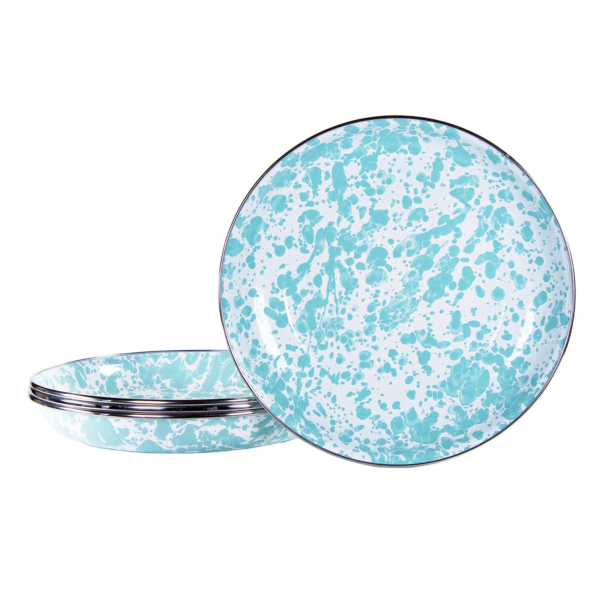 GL04S4 - Sea Glass Pasta Plates - Set of 4 - Golden Rabbit Enamelware