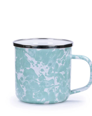 GL05S4 - Sea Glass Swirl 12 oz Mugs - Set of 4 - Golden Rabbit Enamelware
