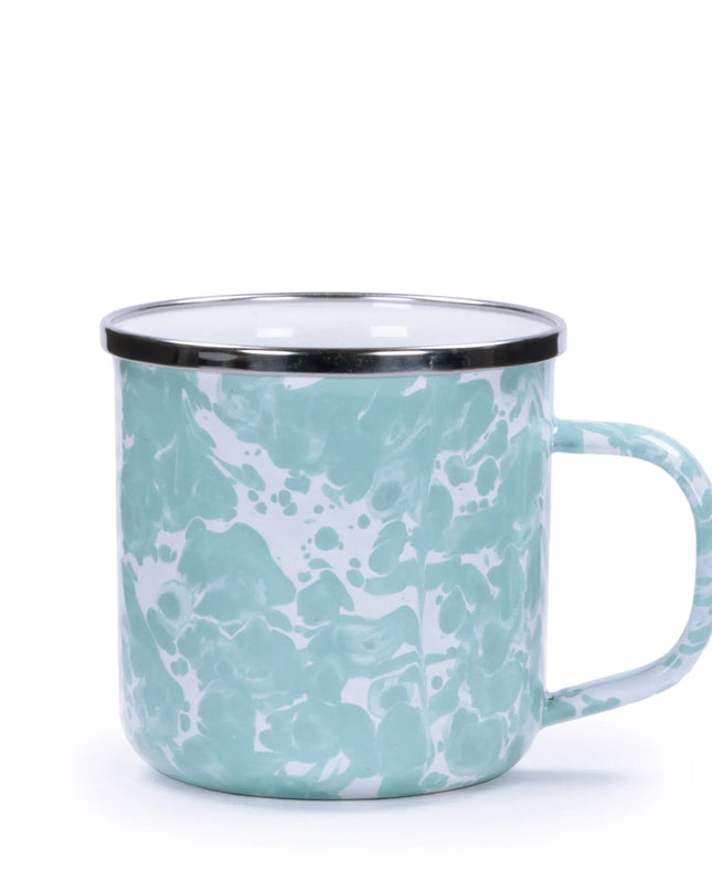 GL05S4 - Sea Glass Swirl 12 oz Mugs - Set of 4 - Golden Rabbit Enamelware