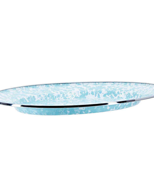 GL06 - Sea Glass Oval Platter - Golden Rabbit Enamelware