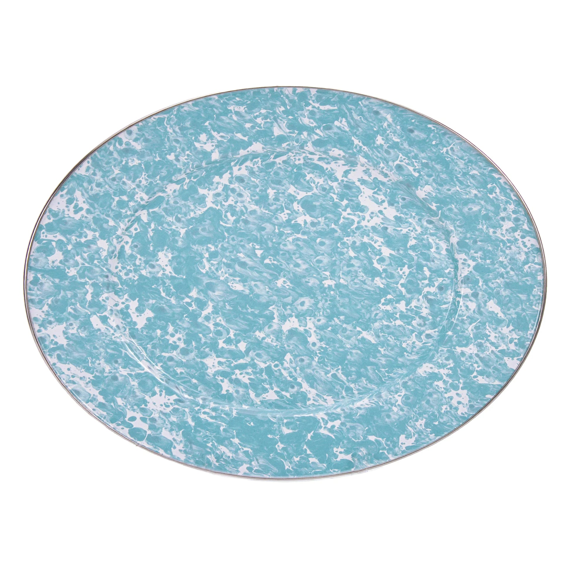 GL06 - Sea Glass Oval Platter - Golden Rabbit Enamelware