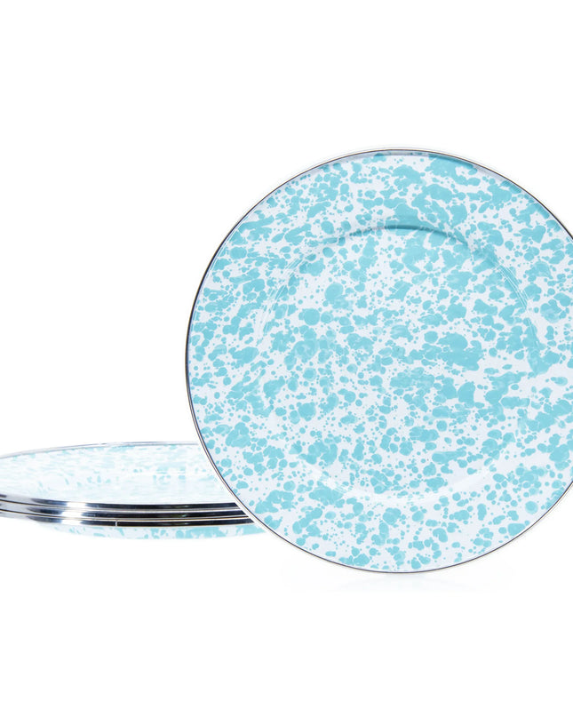 GL07S4 - Sea Glass Swirl Dinner Plates - Set of 4 - Golden Rabbit Enamelware