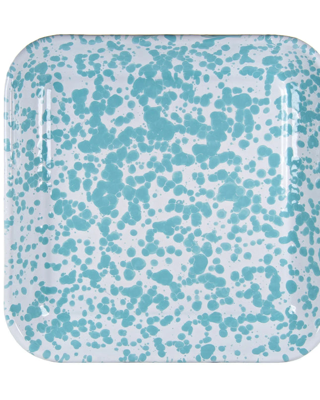 GL09S2 - Sea Glass Swirl Square Trays - Set of 2 - Golden Rabbit Enamelware