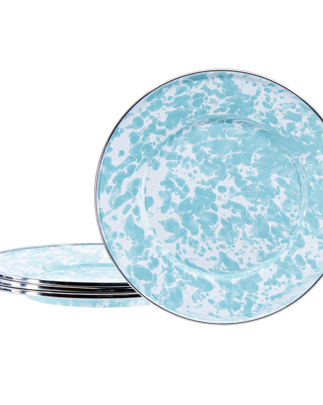GL11S4 - Sea Glass Swirl Sandwich Plates - Set of 4 - Golden Rabbit Enamelware