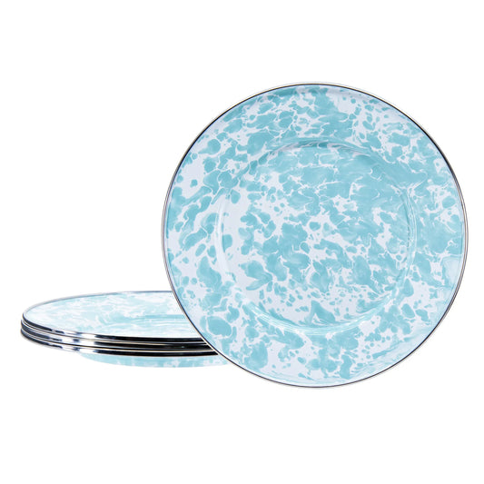 GL11S4 - Sea Glass Swirl Sandwich Plates - Set of 4 - Golden Rabbit Enamelware