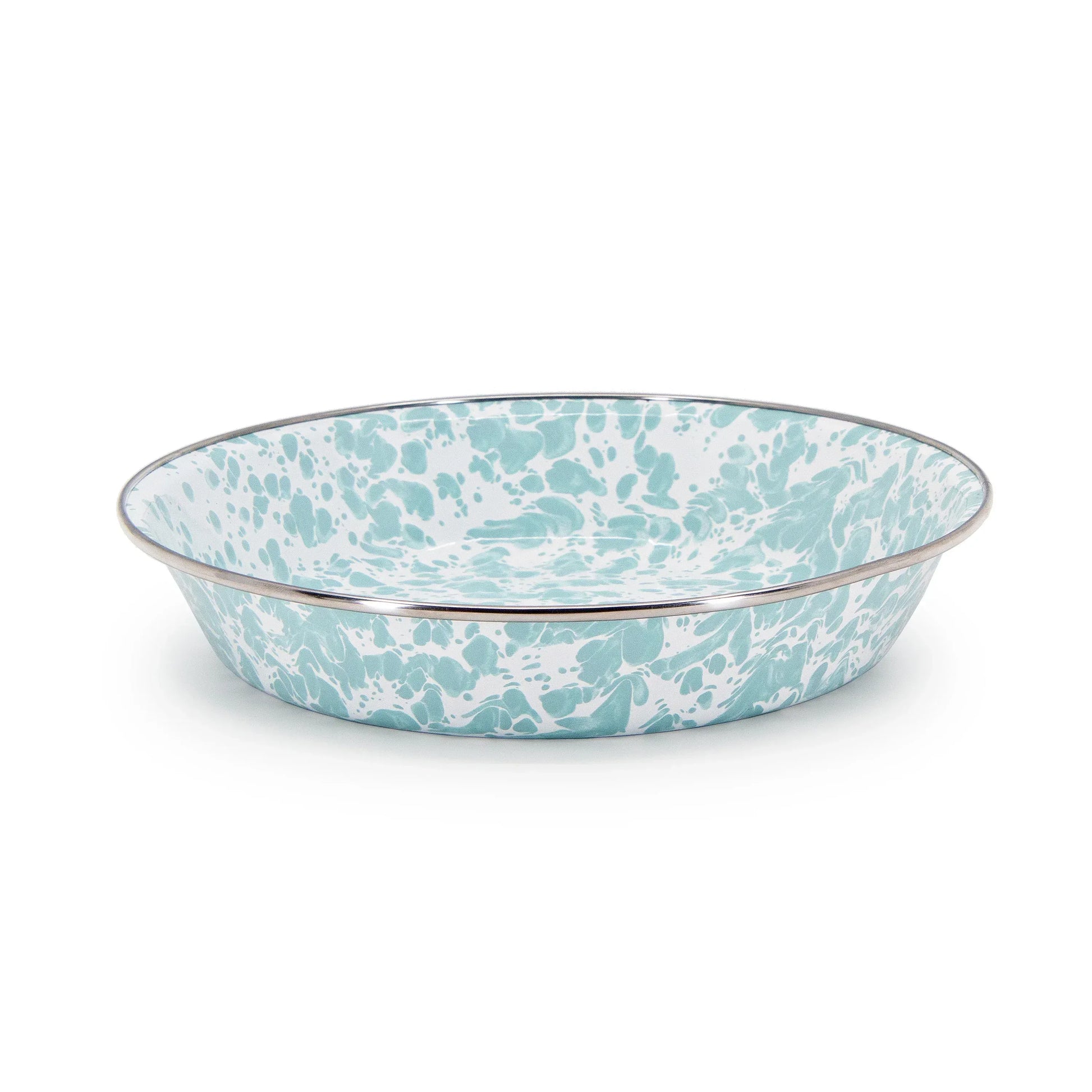 GL17 - Sea Glass Swirl Pie Plate - Golden Rabbit Enamelware