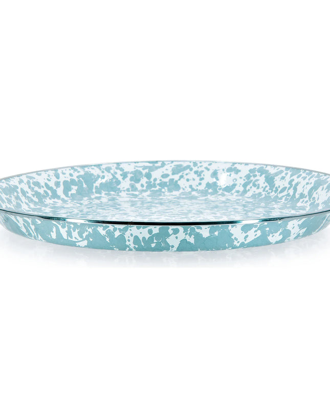 GL21 - Sea Glass Swirl Medium Tray - Golden Rabbit Enamelware