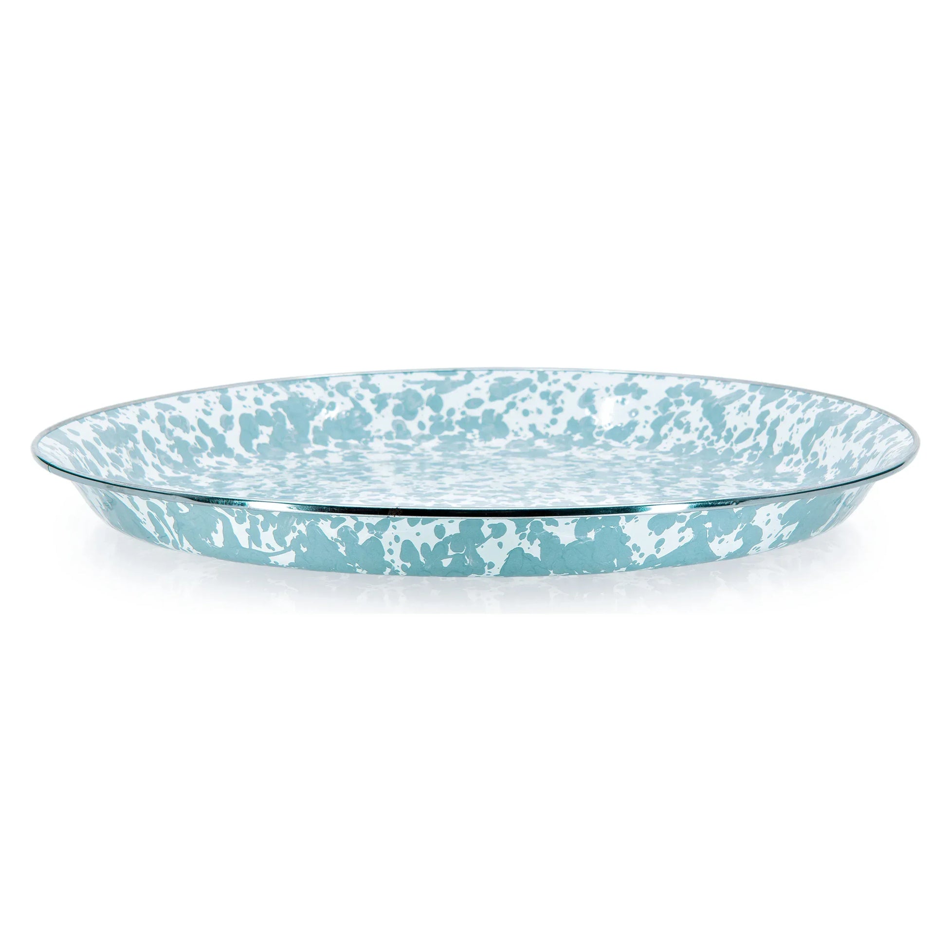 GL21 - Sea Glass Swirl Medium Tray - Golden Rabbit Enamelware