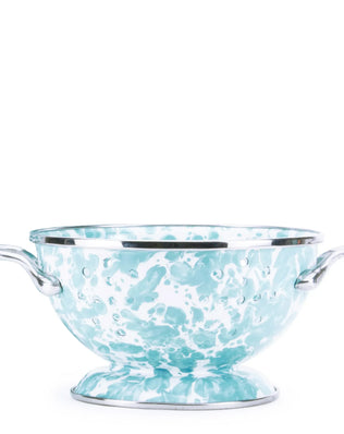GL24 - Sea Glass Swirl Petite Colander - Golden Rabbit Enamelware