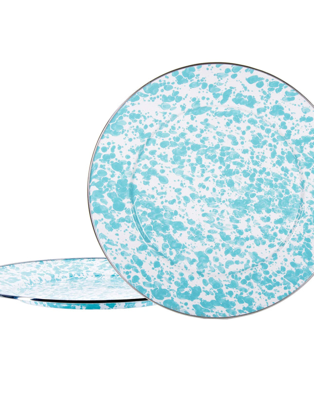 GL26S2 - Sea Glass Swirl Chargers - Set of 2 - Golden Rabbit Enamelware