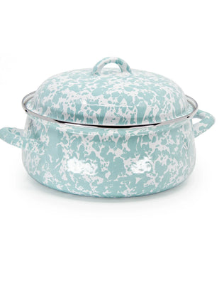GL31 - Sea Glass Swirl Dutch Oven - Golden Rabbit Enamelware