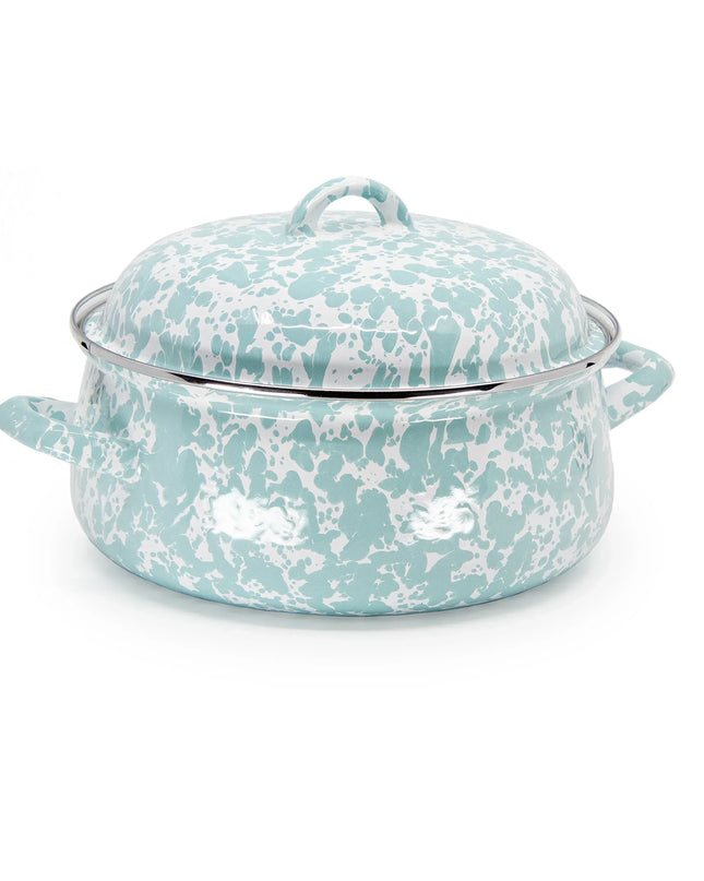 GL31 - Sea Glass Swirl Dutch Oven - Golden Rabbit Enamelware