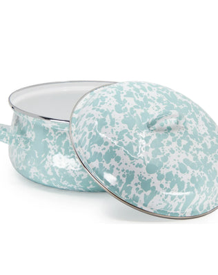 GL31 - Sea Glass Swirl Dutch Oven - Golden Rabbit Enamelware