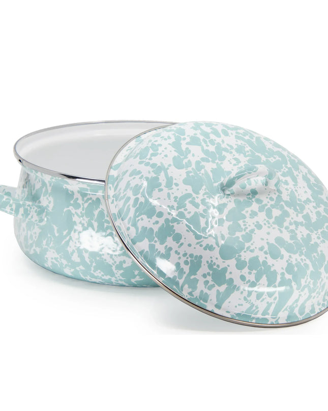 GL31 - Sea Glass Swirl Dutch Oven - Golden Rabbit Enamelware