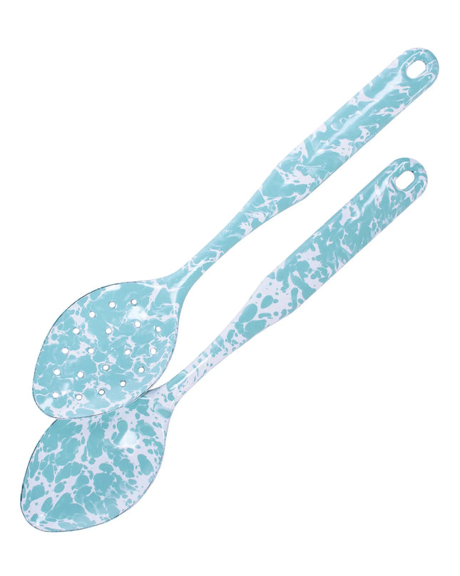 GL48 - Sea Glass Swirl Spoon Set - Golden Rabbit Enamelware