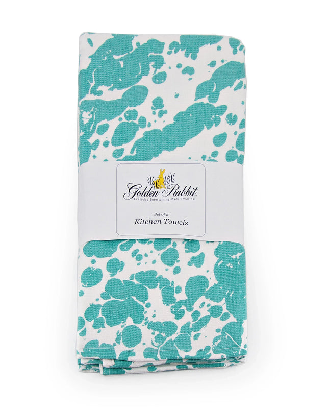GL52 - Sea Glass Swirl Kitchen Towel Set - of 2 - Golden Rabbit Enamelware